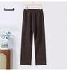 Warm Cotton Straight-Leg Trousers for Middle-Aged & Elderly Women: New Grandma Style, Ideal for Autumn & Winter