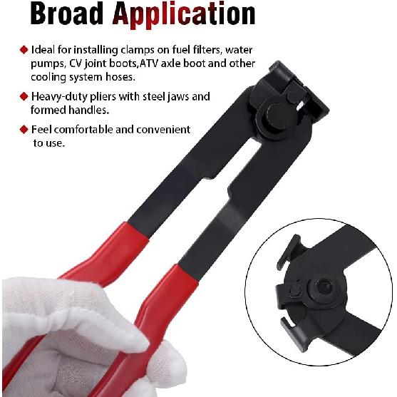 Alpha Rider For Auto/ATV CV Joint Axle Boot Clamp Pliers Tool With 20 Crimp Bands -Ear Type Extension For Most Cars