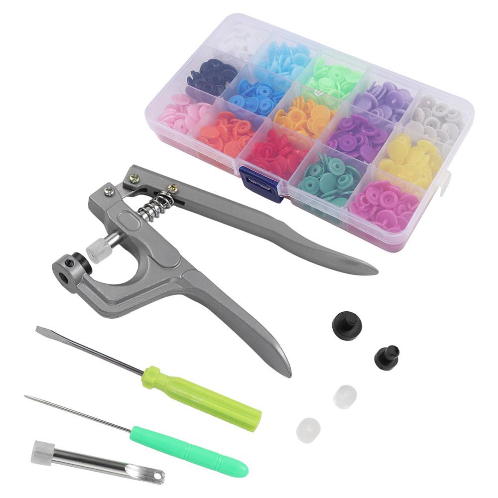 Metal Press Pliers Snap Buttons Colored Press Stud Buttons Snaps Fastener Pliers Kit Handbags
