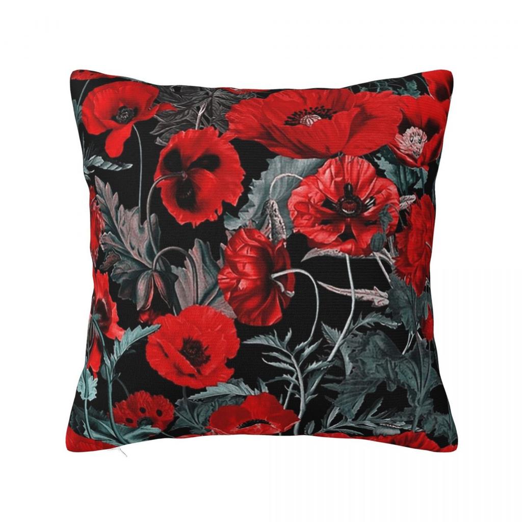Poppy Gard Square Pillowcase Pillow Cover Polyester Cushion Decor Comfort Throw Pillow for Home Bedroom