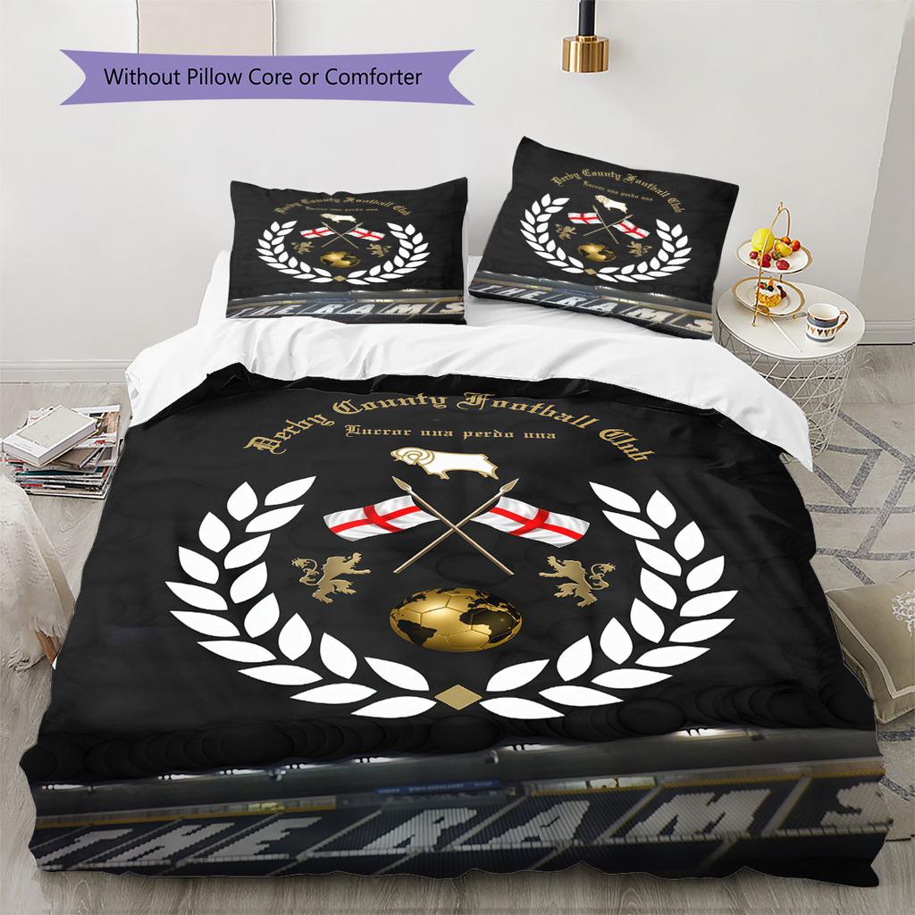 Derby County Bedding Quilt Set Quilt Cover Pillowcase Home Decoration Birthday Gift (1 * Duvet Cover + 2 * Pillowcase, Without Core)