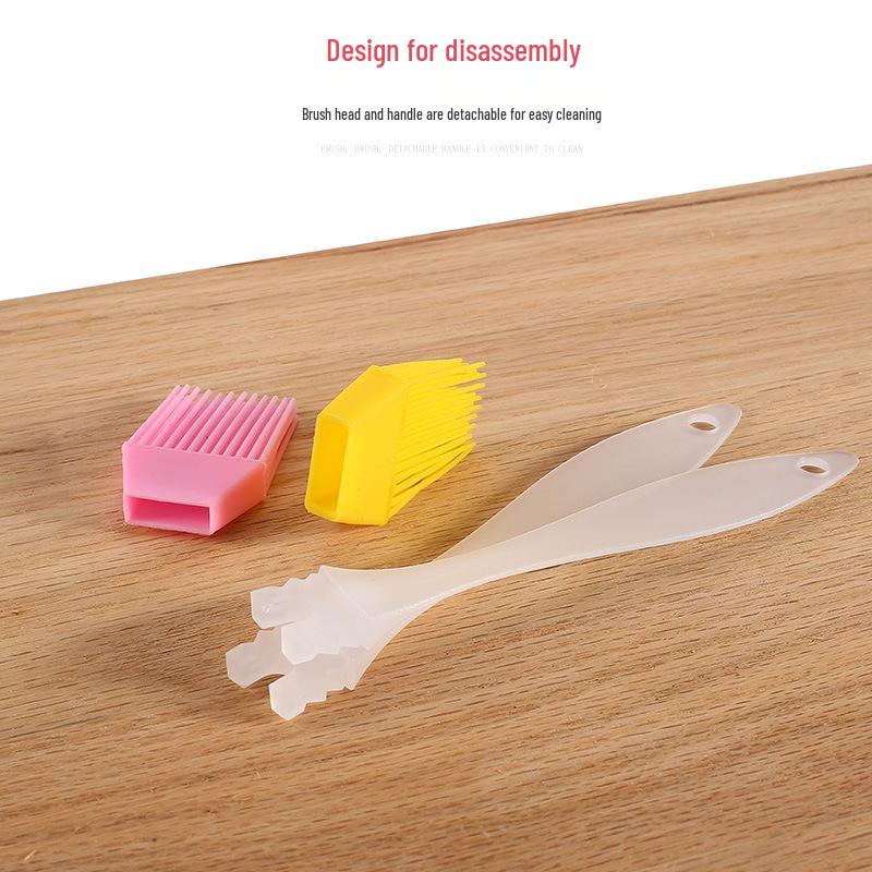 High-Temperature Resistant Silicone Oil Brush for Kitchen, Baking, Frying, and Barbecue - Non-Shedding Design