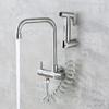 TLXT Stainless Steel Wall-Mounted Single Cold Faucet with Balcony Spray Gun