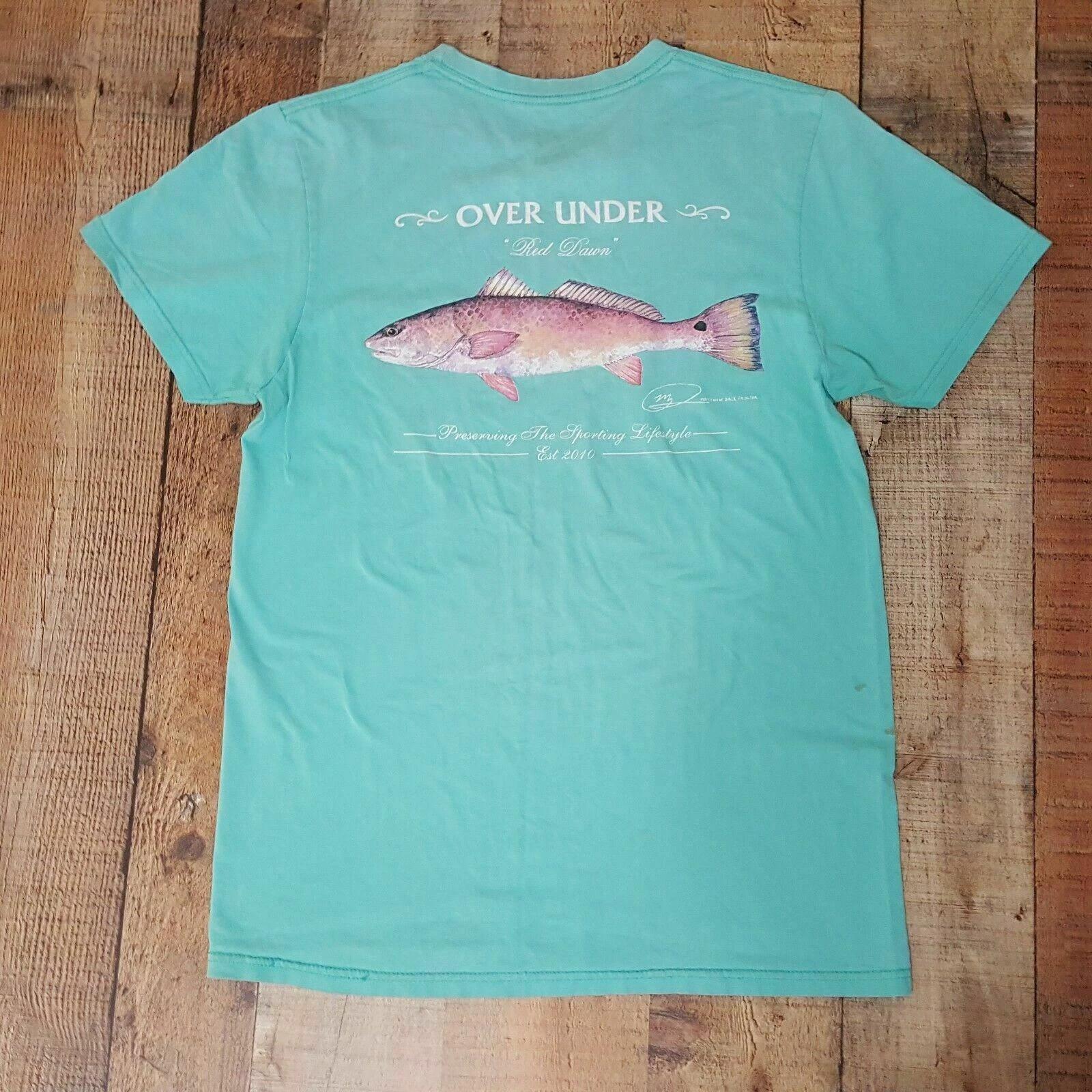 Over Under Men s T-Shirt Size Small Light Blue Redfish TV18 S