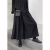 Herren Weitbein Hose Gothic Dunkler Stil Locker Cropped Hakama High Waist Neun Punkt Gerades Bein Hose Samurai