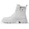 High quality men autumn winter short boots 2025 new fashion zip side pocket design leather anti-slip lace-up man platform shoes