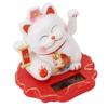 Solar Fortune Cat Vivid Lovely Chinese Cat Solar Powered Waving Arm Lucky Cat for Home Office and Car Dashboard Decor 2314A