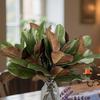 Faux Stems Artificial Magnolia Leaf Branches Real Touch Floral Art Fake Magnolia Plant Lifelike Handmade Simulated Green Plants