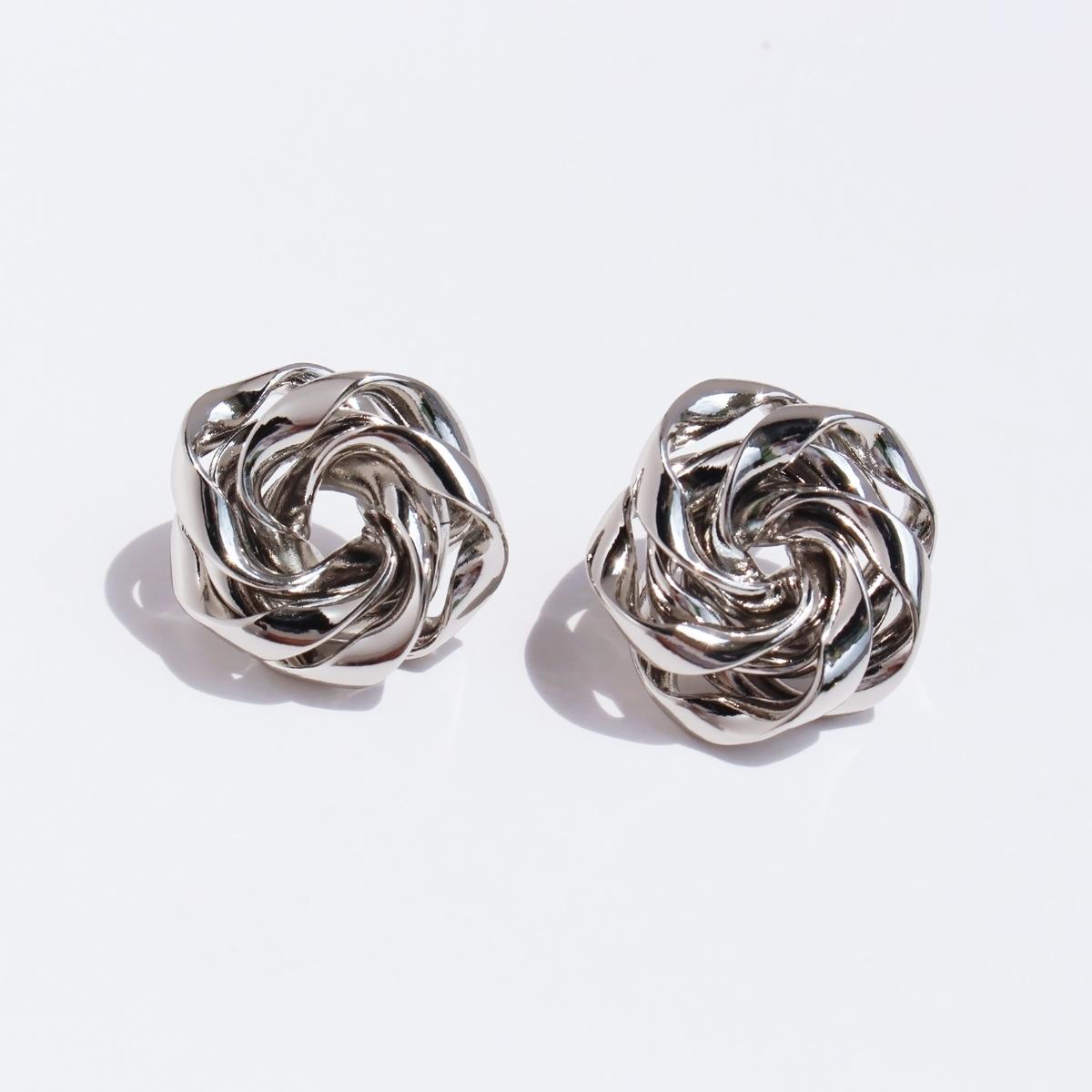 

Серьги-гвоздики в виде цветка с неровной водной рябью, женские, ретро, модные, спиральные, розовые серьги 291 белого золота