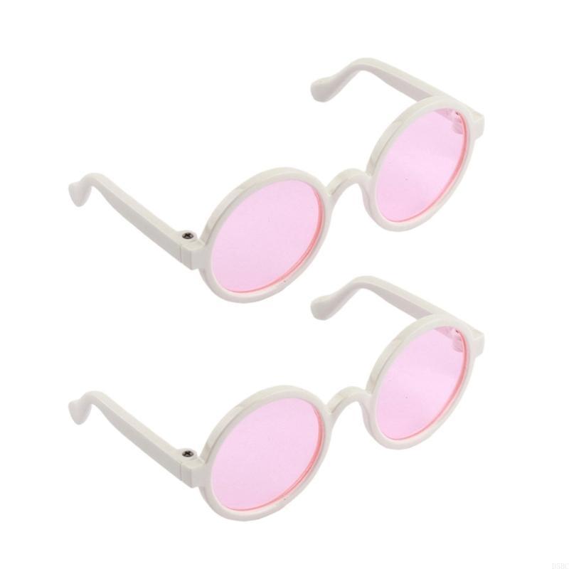 

2PCS Pet Eyewear For Cats Small Breeds Fashion Sunglasses Cats Eyewear for Cosplay and Brithday Party Dressingup Props рожевий