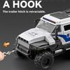1:32er Maßstab Conqueror Polizeiauto Modellspielzeug Metallkarosserie Gummireifen Sound Licht Geländewagen Modelle für Kinder Hobby Ornamente