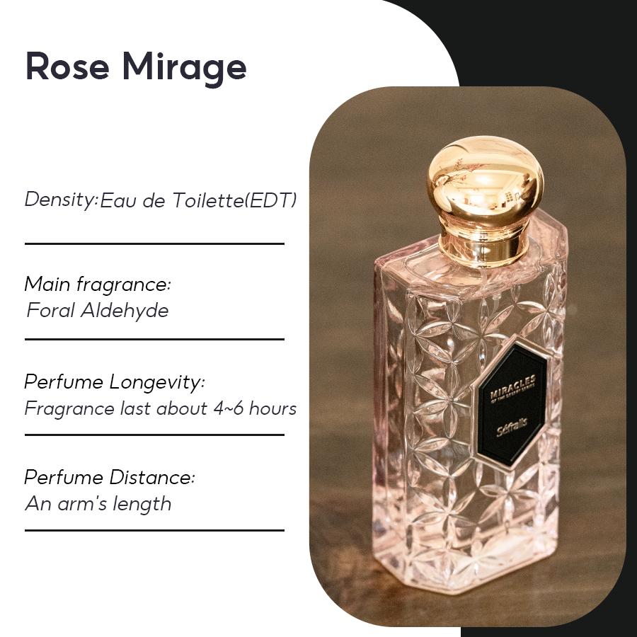 Séfralls ROSE MIRAGE PROFUMO FRAGRANZA FLOREALE 100ml/3.4fl.oz Fragranza fresca ed elegante, squisita e lussuosa, di lunga durata,