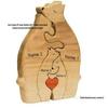 Personalized Wooden Mother & Baby Bear Family Puzzle Set: Solid Wood Craft Home Décor