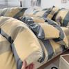 Skin-Friendly Twill Fabric Bed Sheet Four Piece Set Ab Double-Sided Color Blocking Bedding Sets Flower Printed Quilt Cover