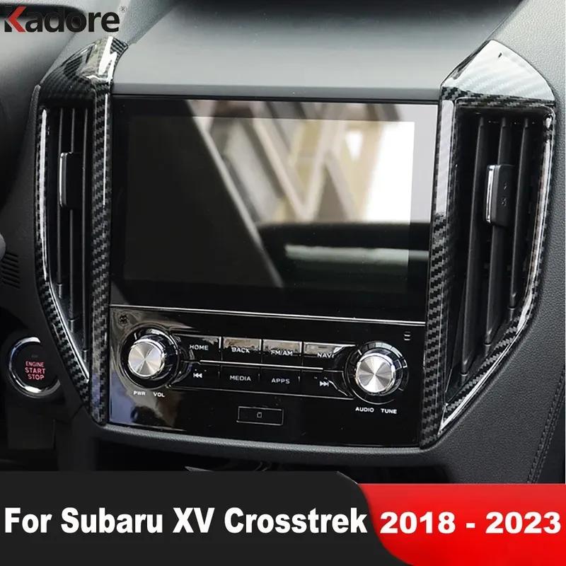 Car Center Air Condition Vent Outlet Cover Trim For Subaru XV Crosstrek SUV 2018- Carbon Fiber Interior Accessories