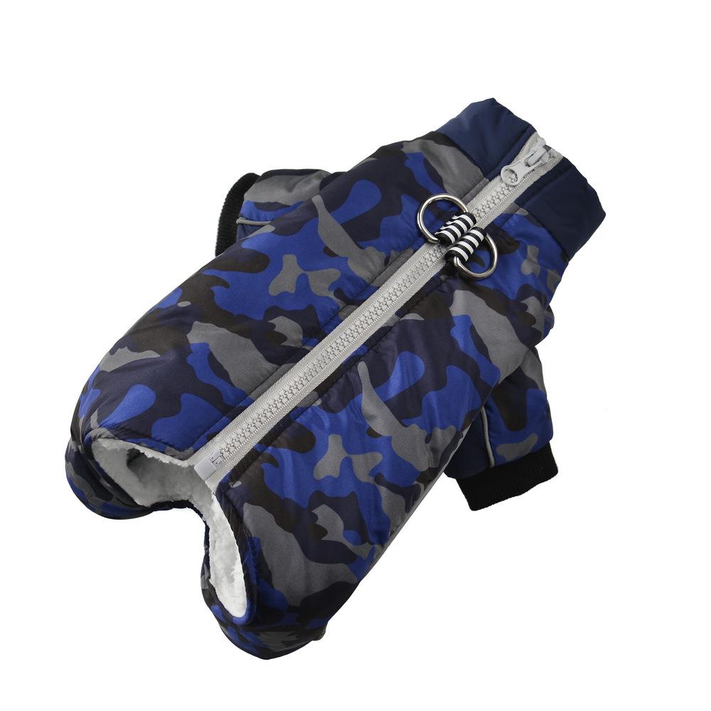 Camouflage Fleece-Lined Dog Coat: Warm, Thickened, Four-Legged Design for Autumn & Winter