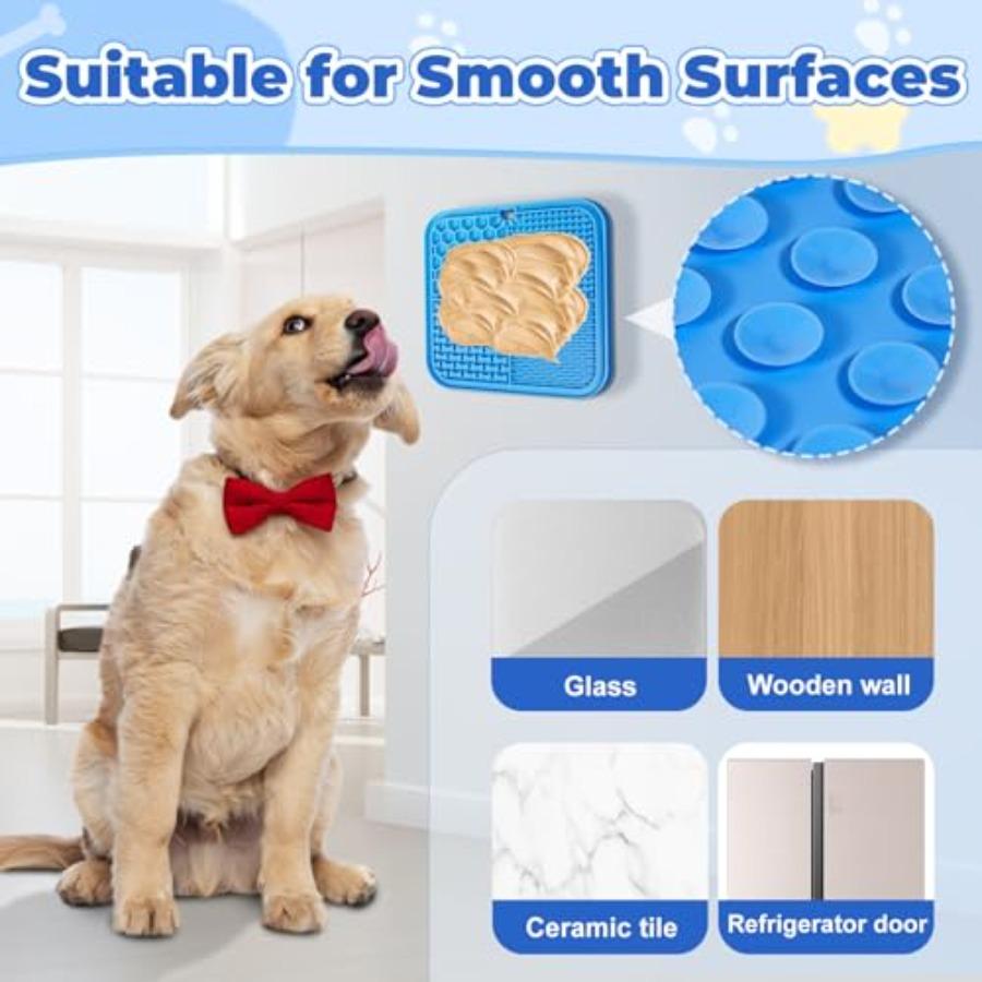 Lick Mat for Dogs, Dog Lick Mat with Suction Cups, Pet Food Mats and Slow Feeder Cat Bowl for Dog Anxiety Relief Pet Enrichment