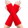 Retro Diamond Knit Wool Fingerless Gloves: Warm Half-Finger Wrist & Arm Warmers