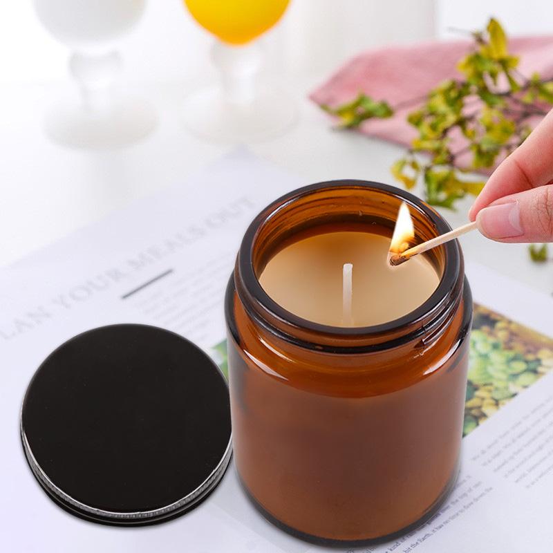 Small Tea Color Cup Candle Glass Jar Without Soy Wax Atmosphere Aromatic Candle