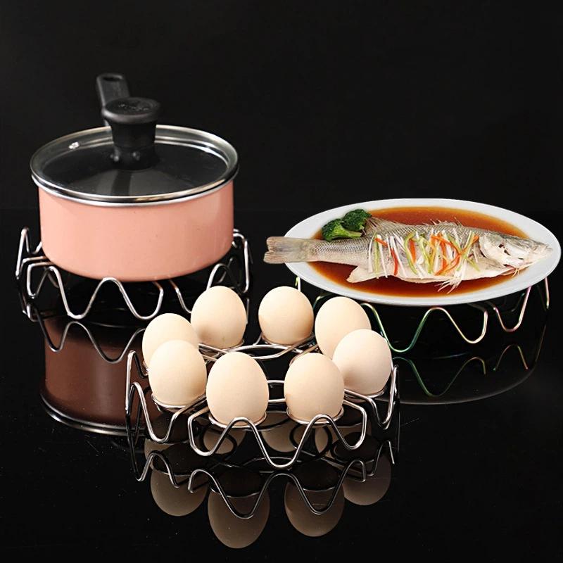 Egg Steamer Rack Circular Waves Food Contact Safe Stainless Steel Multifunctional Steaming Holder for Baby Food Cooking