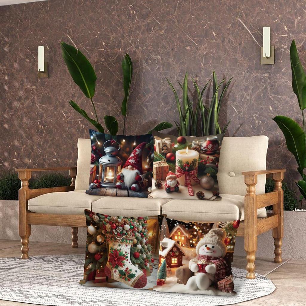 3D Print Christmas Throw Pillowcase - Festive Decor for Sofa & Living Room
