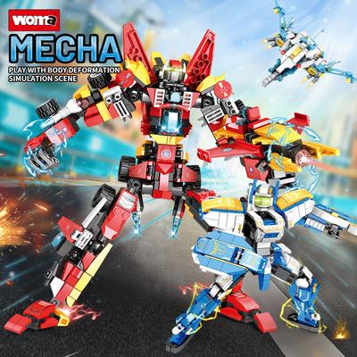 Compatible With Small Particles Building Block Deformation Warrior Mecha Model Children Boy Assembly Robot Gift
