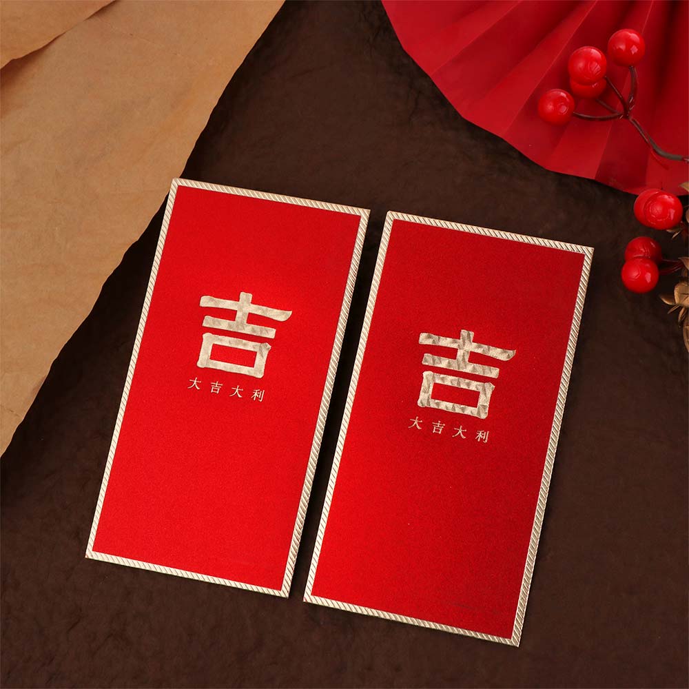 6PCS Chinese Style New Year Red Envelope Red Pocket HongBao Luck Money Envelopes Best Wish Vintage Money Pocket Chinese New Year