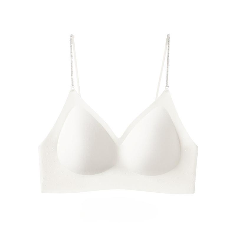 Breathable Seamless Beautiful Back Bra, Fixed Cup Push Up Anti-Sagging Side Support Wireless Back Closure Comfortable Lingerie