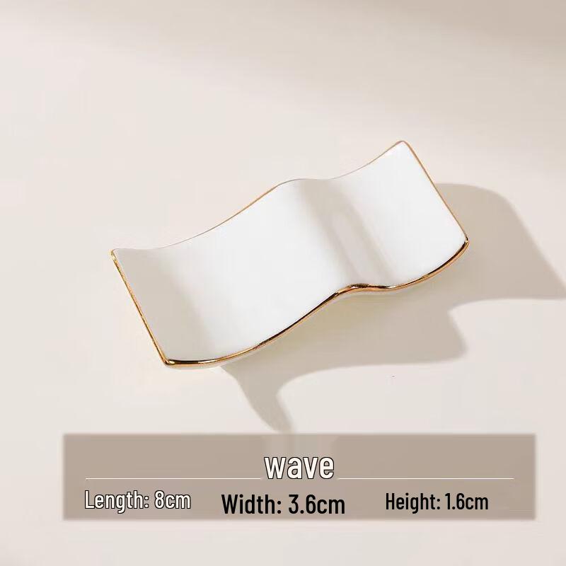 Abay Gold-Edge Bone China Spoon & Chopstick Rest Set