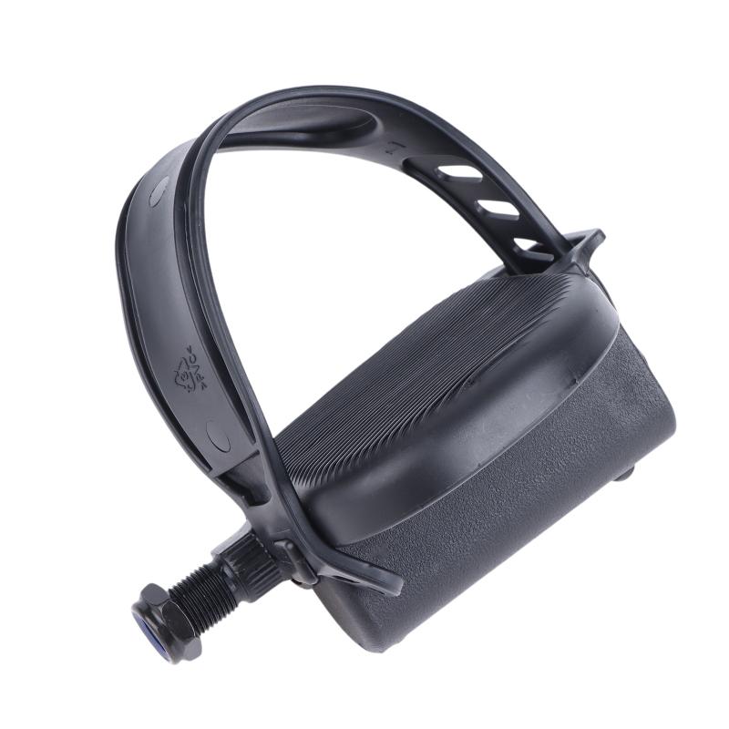 1Pair Exercise Bike Pedals High Toughness Fitness Bike Pedal Parts Anti Slip With Straps For Indoor Home Gym Replacement Parts