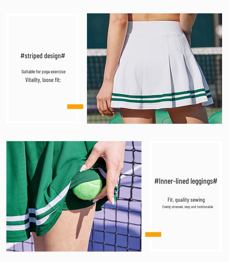 Women's Quick-Dry Pleated Sports Skirt: Anti-Exposure Golf, Fitness, Running, Tennis, Badminton Skirt