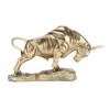 Resin Bull Figurine Exquisite Ox Wealth Statue Decorative Collectible Lucky Brass Cow Figure for Living Room Office