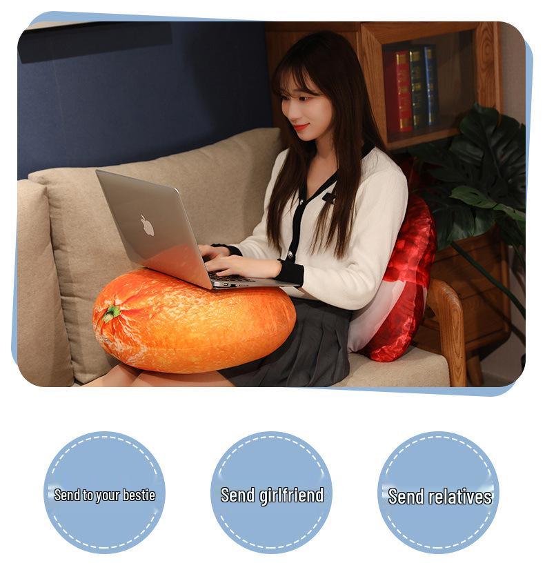3D Fruit Plush Toy Cushion - Creative Cute Lumbar Pillow for Office & Photo Studio Decor