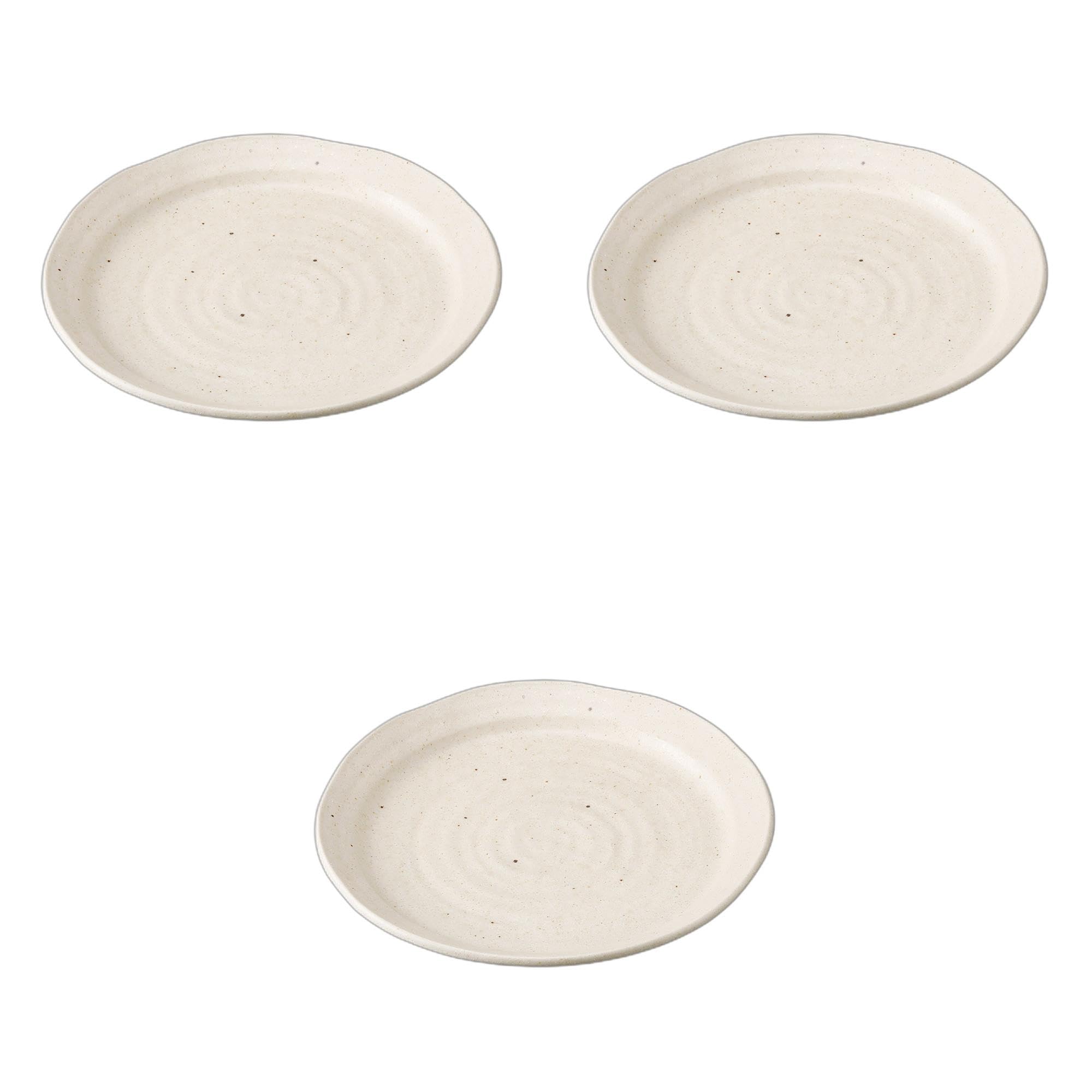 

Set of 3 Kohiki Glazed Round Plates x Large Ceramic Plates by Setomonohonpo 8.0mm [25 3cm]