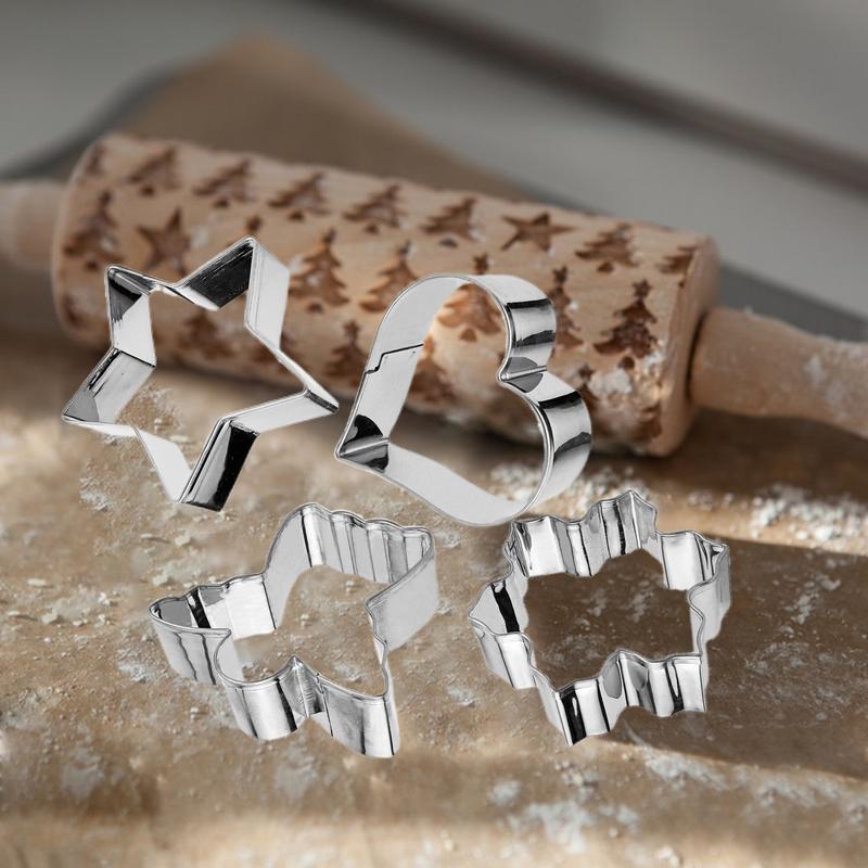 Forme de biscuiți din oțel inoxidabil, 12 buc, din oțel inoxidabil, pentru Crăciun, iarnă, pentru sărbători, set de forme de biscuiți pentru festival, copt biscuiți, pentru copt moale