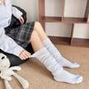 Alaiyaky Super Loose High Socks for School Junior and High School Cold Indoor JK Solid Commuting Socks, White, 40cm-120cm, Uniforms, Girls, Cute,