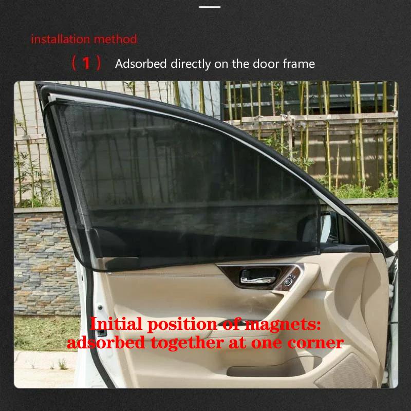 Magnetic Car Sun Shade Side Window UV Protection Curtain Mesh Sun Visor Summer Protection Car Window Film