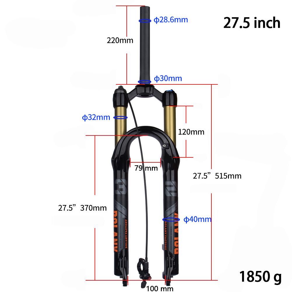Bolany Mountain Bike Fork 27.5/29 Inch Bike Suspension MTB Air Suspension Fork Shock Absorbing Fork Downhill Suspension Fork
