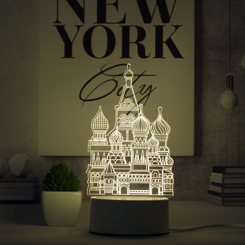 Customize Acrylic 3D Illusion LED Warm White Night Light for Living Room Kids Bedroom Decorative Lamp with USB Power