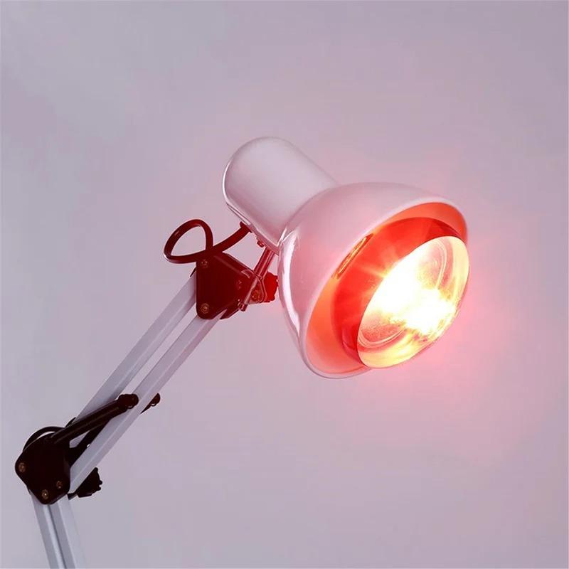 E27 Base 150W Infrared Therapy Light - 360° Clamp | Beauty & Health Home Muscle Relief Spa Lamp (White)