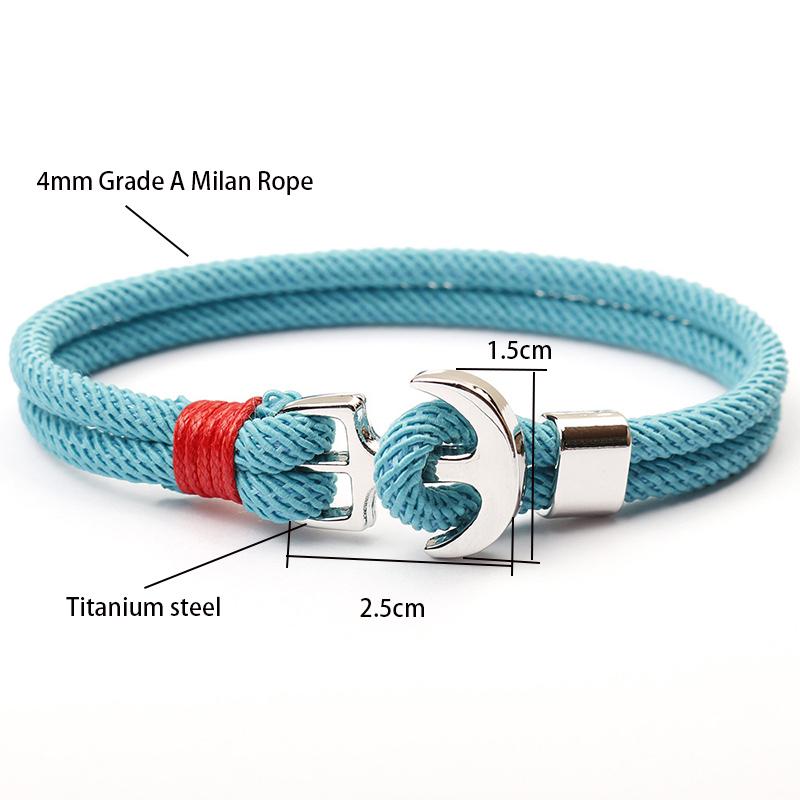 Stainless Steel Men Bracelet Double Layer Braided Thread Braslet For Hombre Boy Creative Anchor Viking Braclet Male Accessories