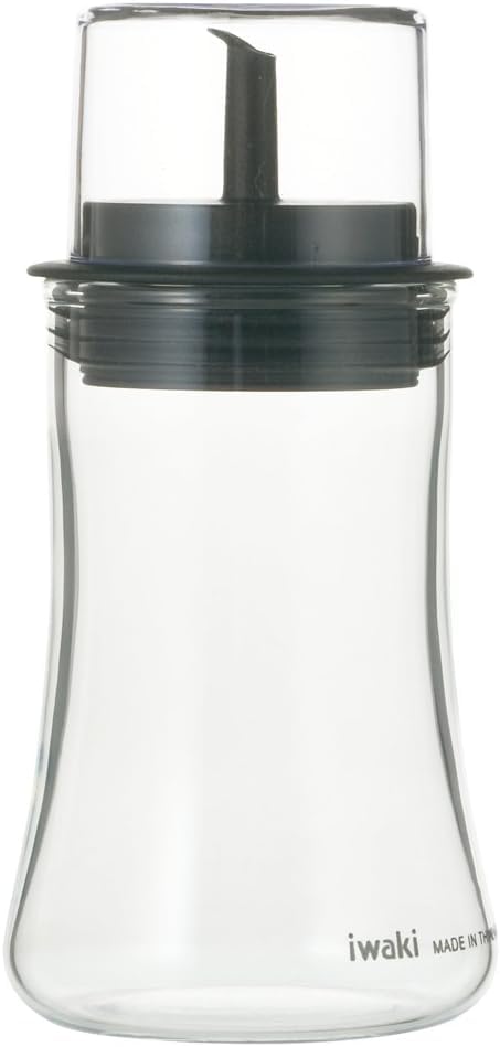 Iwaki AGC Technoglass Glass Soy Sauce with Lid Heat-Resistant Drip-Resistant Dispenser, 120ml, Leak-Resistant