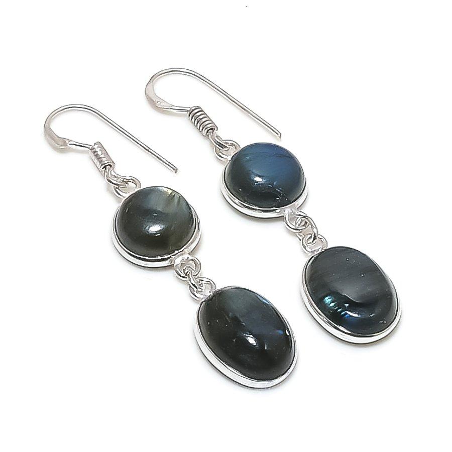 

Серьги из стерлингового серебра 925 пробы с натуральным лабрадоритом 2,05 дюйма D9K66