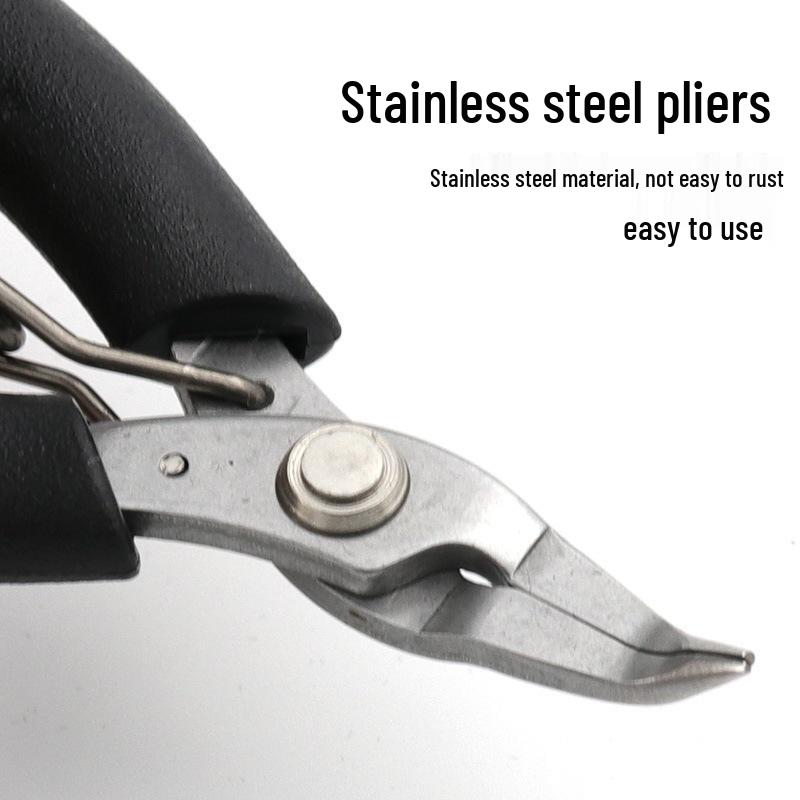 Toothless Pointed-Nose Diagonal Cutting Pliers: Small Stainless Steel Jewelry & DIY Palm Pliers