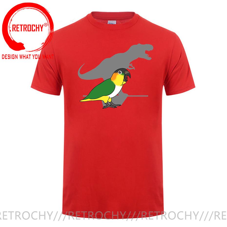 Trex Black Headed Caique TShirt Funny Bird Memes T Shirt Dinosaur Harajuku Gothic Unisex Tshirt Ullzang Streetwear Tops Tee Shirt