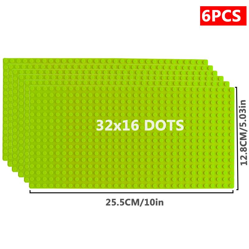 6pcs/set Base Plate 32*32 32*16 Studs Classic Figures Building Blocks Plates Bricks Baseplate Blocks Children Toys For Kid Gifts