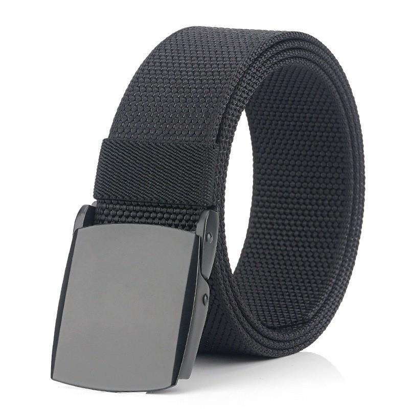 Thickened Nylon Automatic Buckle Belt Knitted Canvas Pants Young Students Casual Men's