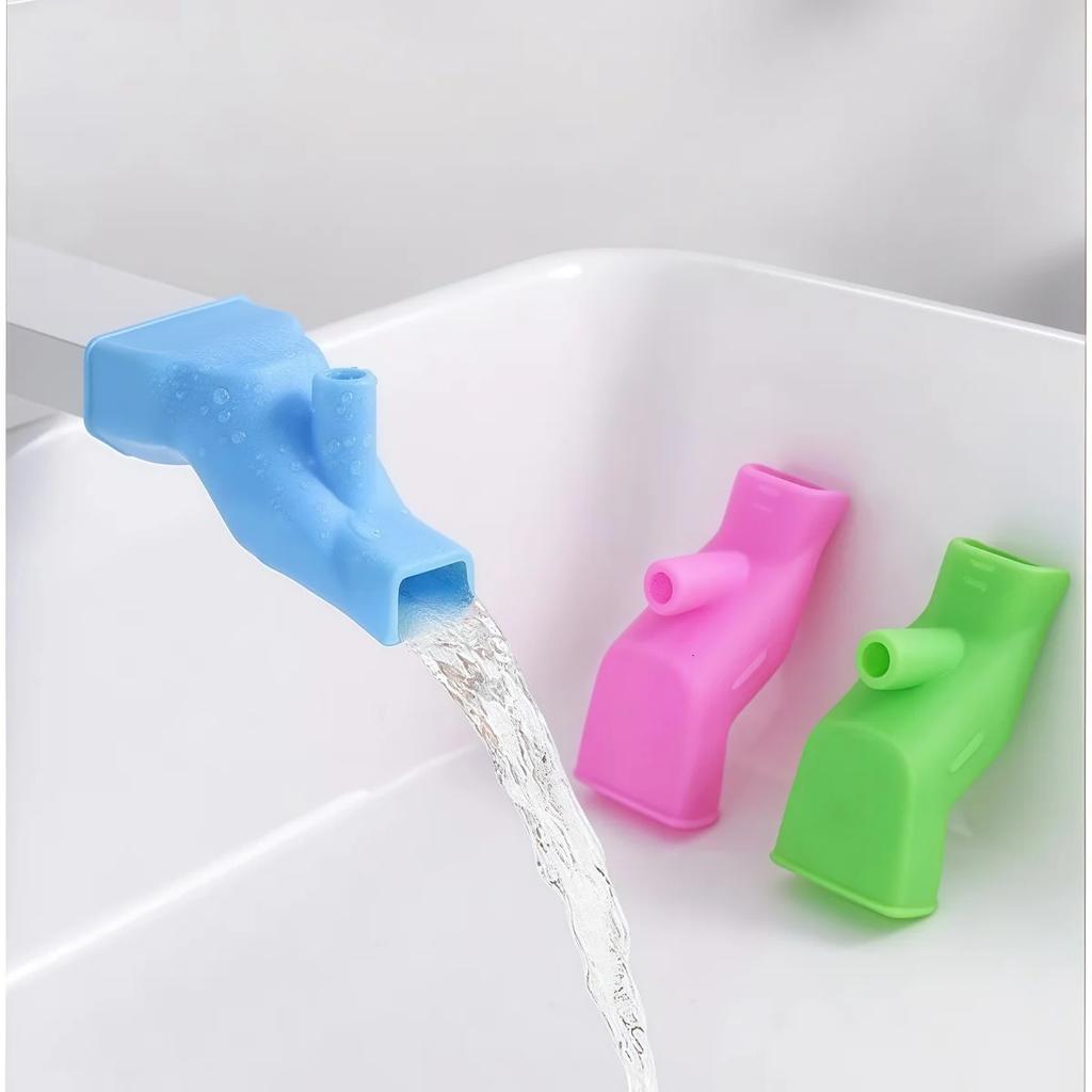 1pcs Highly Elastic Silicone Faucet Extender Bathroom Sink Fixture Children's Hand Washing Accessories Water Tap Nozzle Kitchen