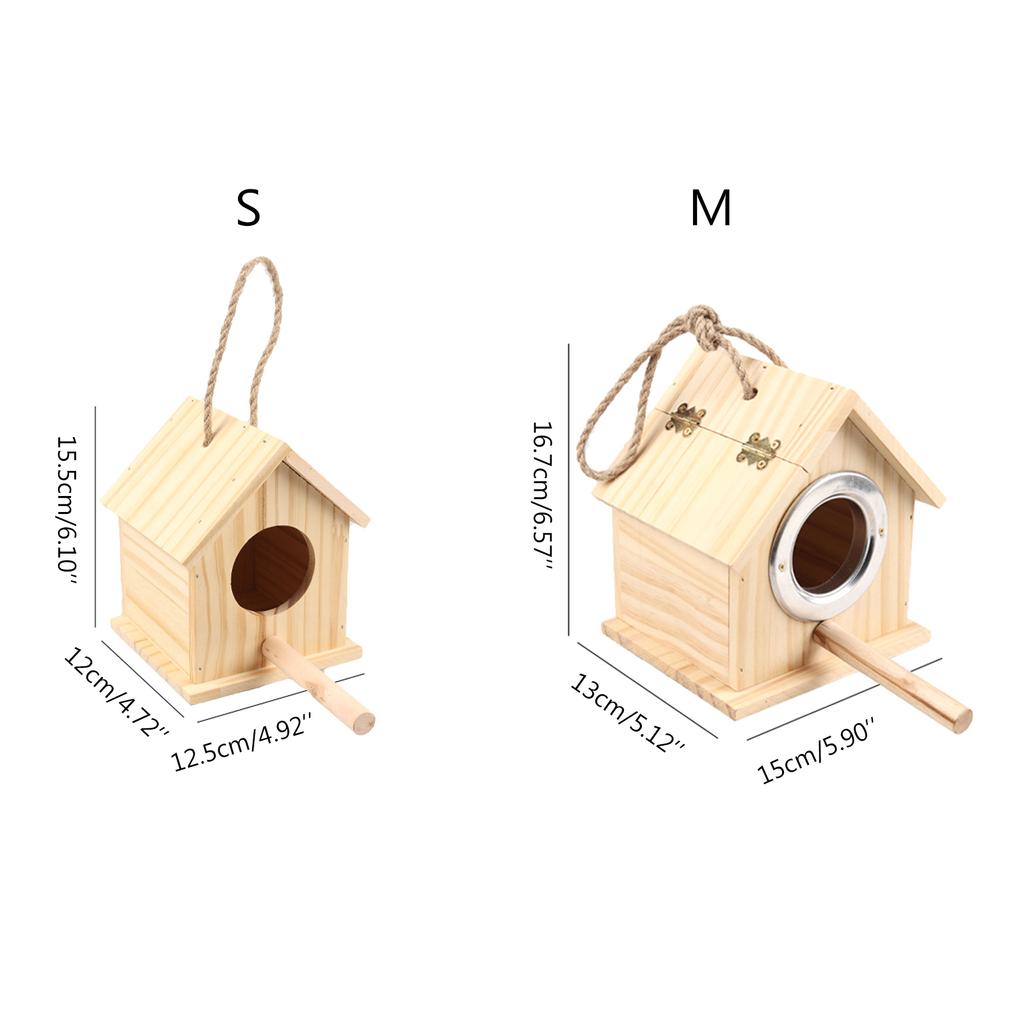 Wooden Bird House Parakeet Nest Box Bedding Bird Nesting Houses For Outside Breeding Box Mating Box for Lovebirds