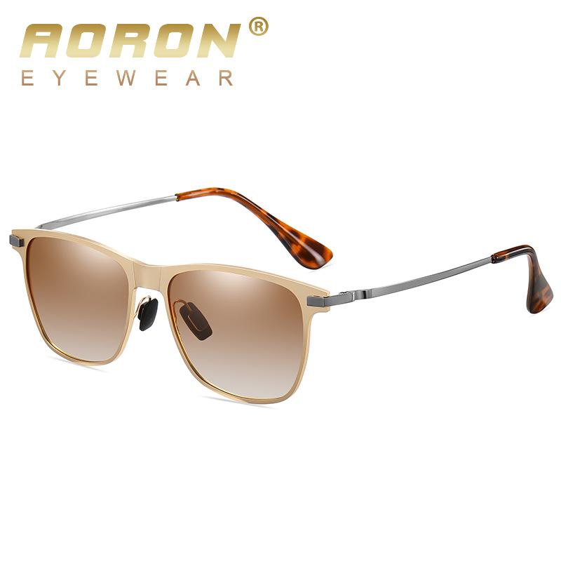 

aoron Солнцезащитные очки для вождения мужские металлические поляризационные солнцезащитные очки с двойной перекладиной